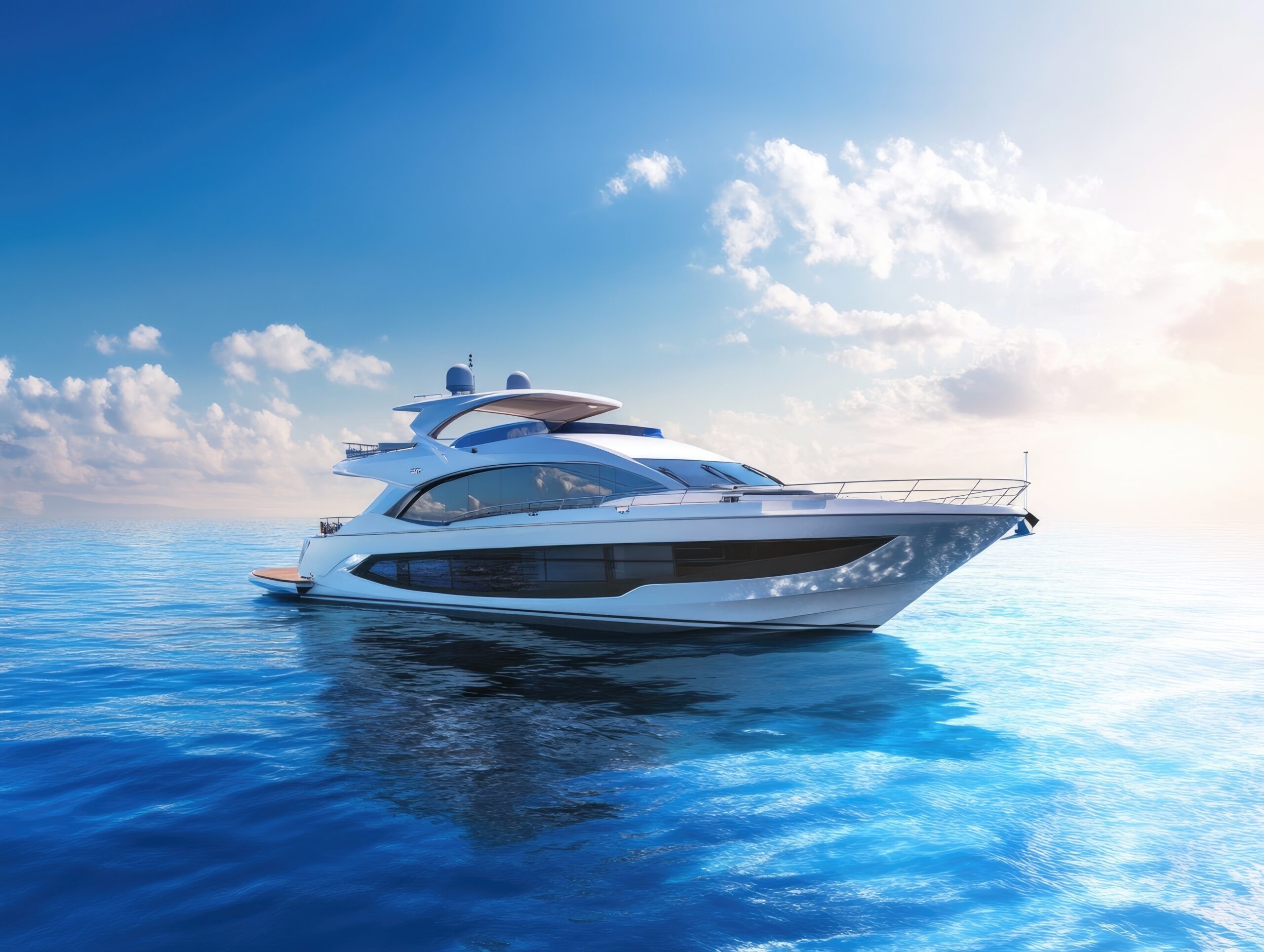 Luxury yacht on the water 