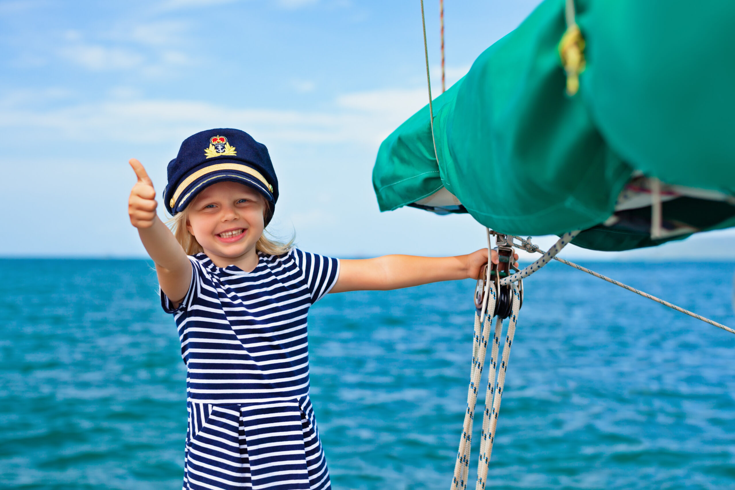 Little girl boat captain