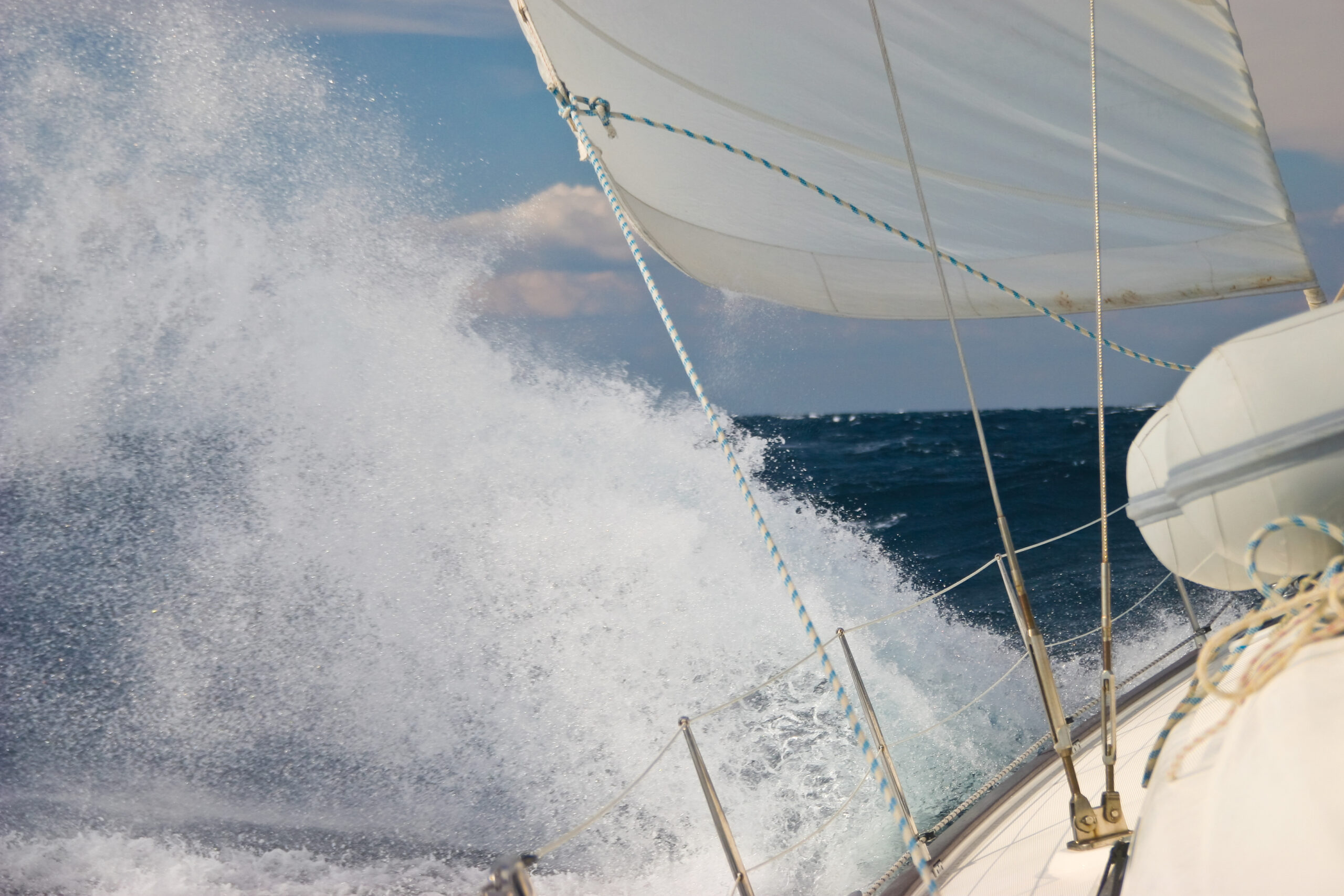 boating through waves